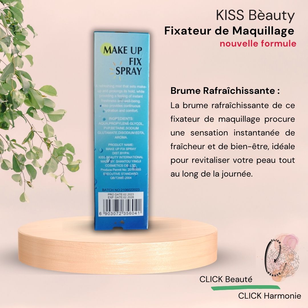 KISS BEAUTY- Fixateur maquillage- Spray SPF30